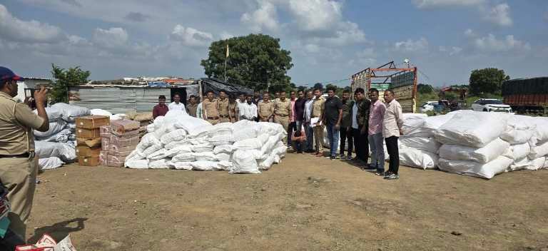 सुमारे1कोटींचा गुटखा,40 लाखांचे वाहन जप्त